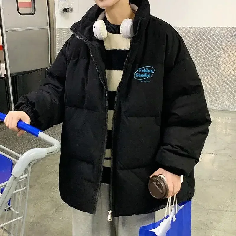 Winter Coats Men Long Sleeve Puffer Jackets Cotton Jacket Parkas Warm Casual Loose Stand Collar Bakery Snowsuit High-quality