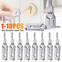 1-10PCS Keys Decoder Hook Tool O-ring Pickup Kit 2 In 1 Precision Hook & Pick Set Lock Decoder Stainless Steel Precision Tools