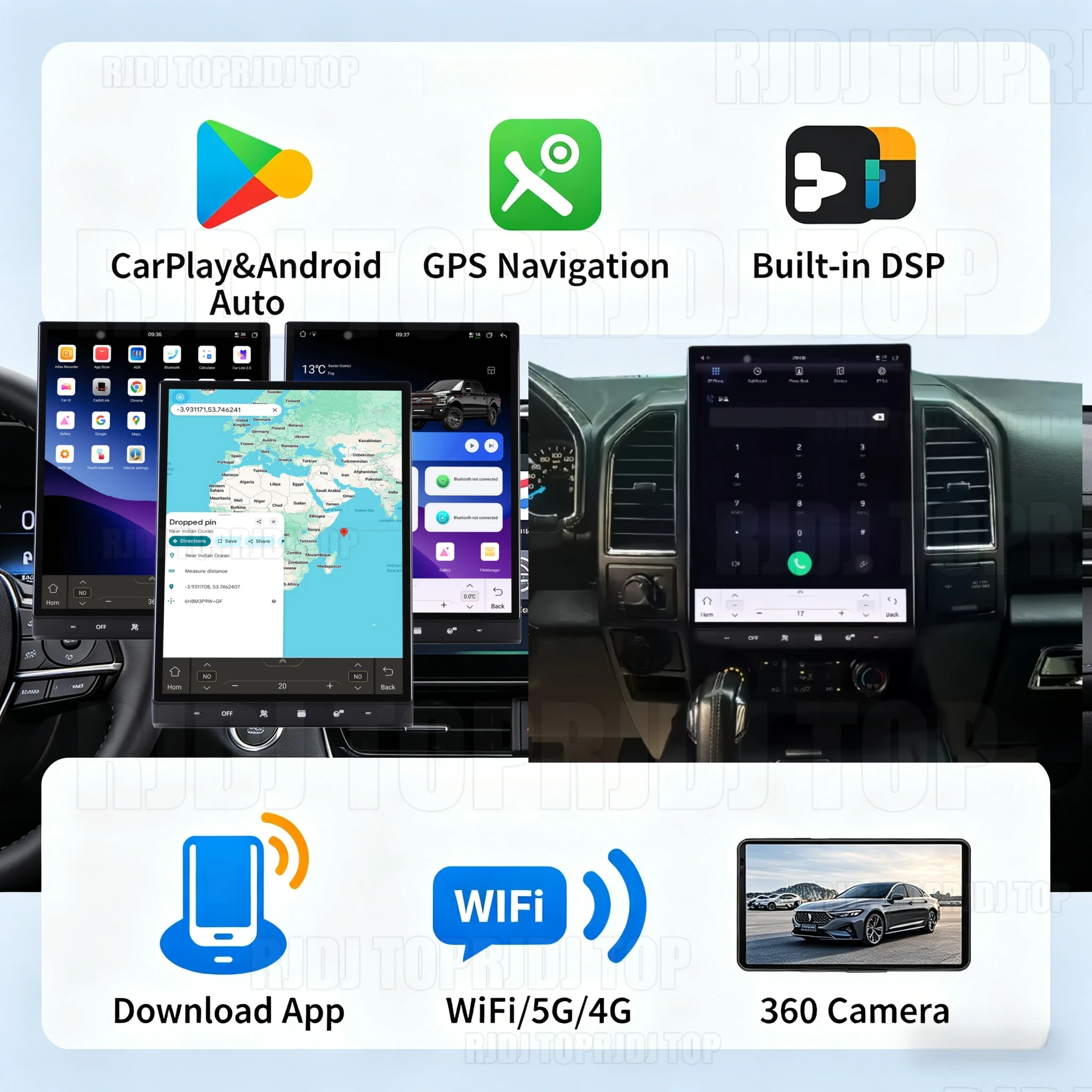 

16.2 inch Android 15 For Ford F150 2015-2020 Car Android Auto Carplay Multimedia Video Player GPS Navigation Radio HD Head Unit