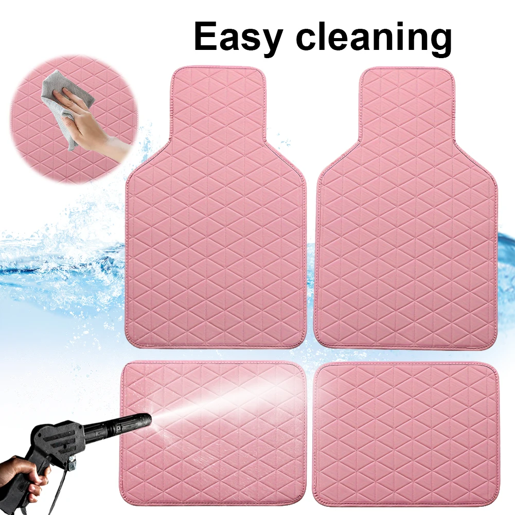 

4Pcs Car Floor Mats Non Slip Car Front Rear Mats Set Waterproof Car Carpet Mats Car Interior Accessories