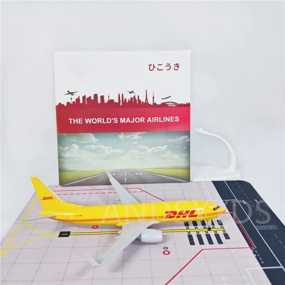 20 سنتيمتر نموذج طائرة B737 DHL البضائع طيران المعادن مقياس الطائرات دييكاست طائرة لعب للأطفال تجميع هدية مع معدات الهبوط