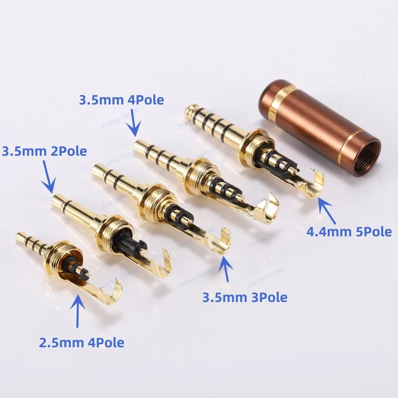 1Pcs 2.5mm 3.5mm 4.4mm Male Jack Balanced Audio Plug Y Splitter