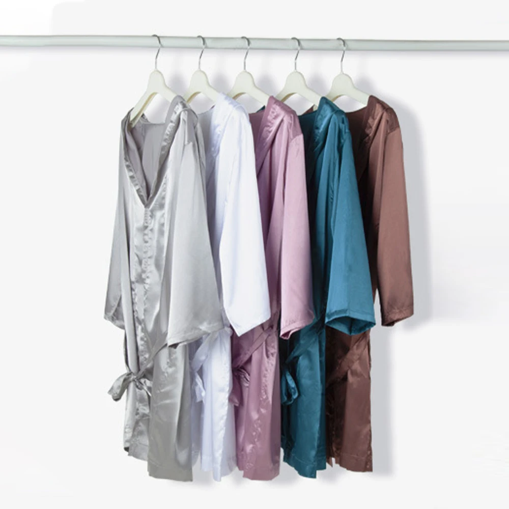 2022 ใหม่ Nightgown ชุดนอนเสื้อคลุมอาบน้ํานุ่มสบายสบายจําลองผ้าไหมชุดอาบน้ําคุณภาพสูง Homewear