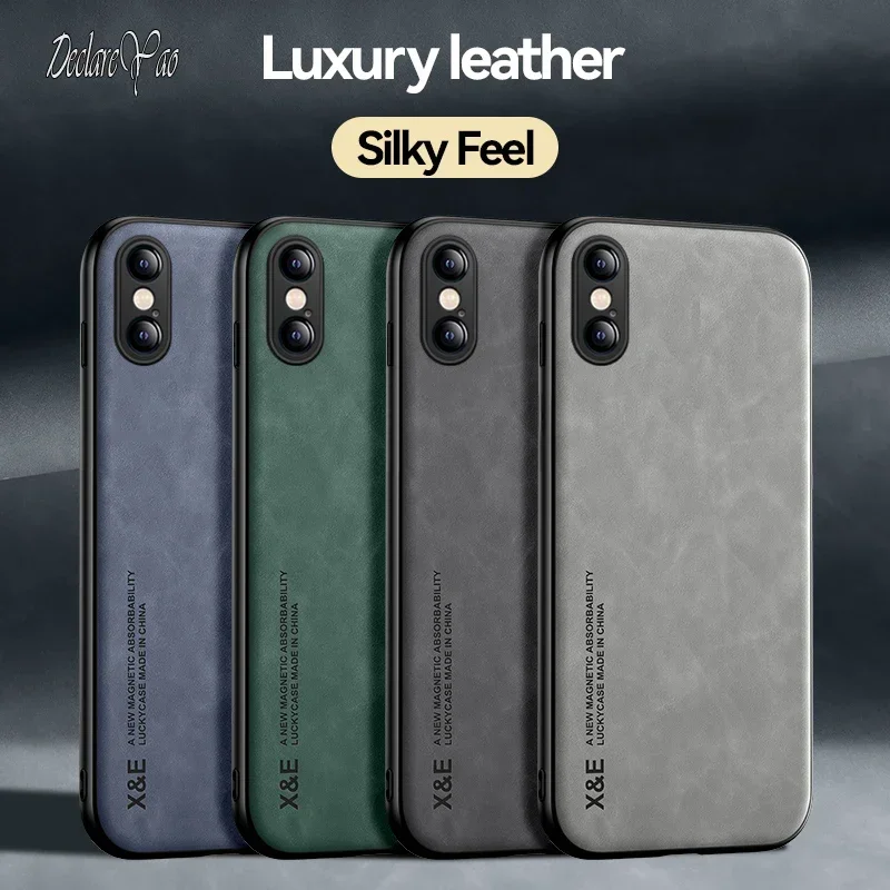 DECLAREYAO Luxury Magnetic Hard Case For Apple iPhone XS X Max S R XR Cover Ultra-thin Light Suede Leather Shockproof Soft Frame