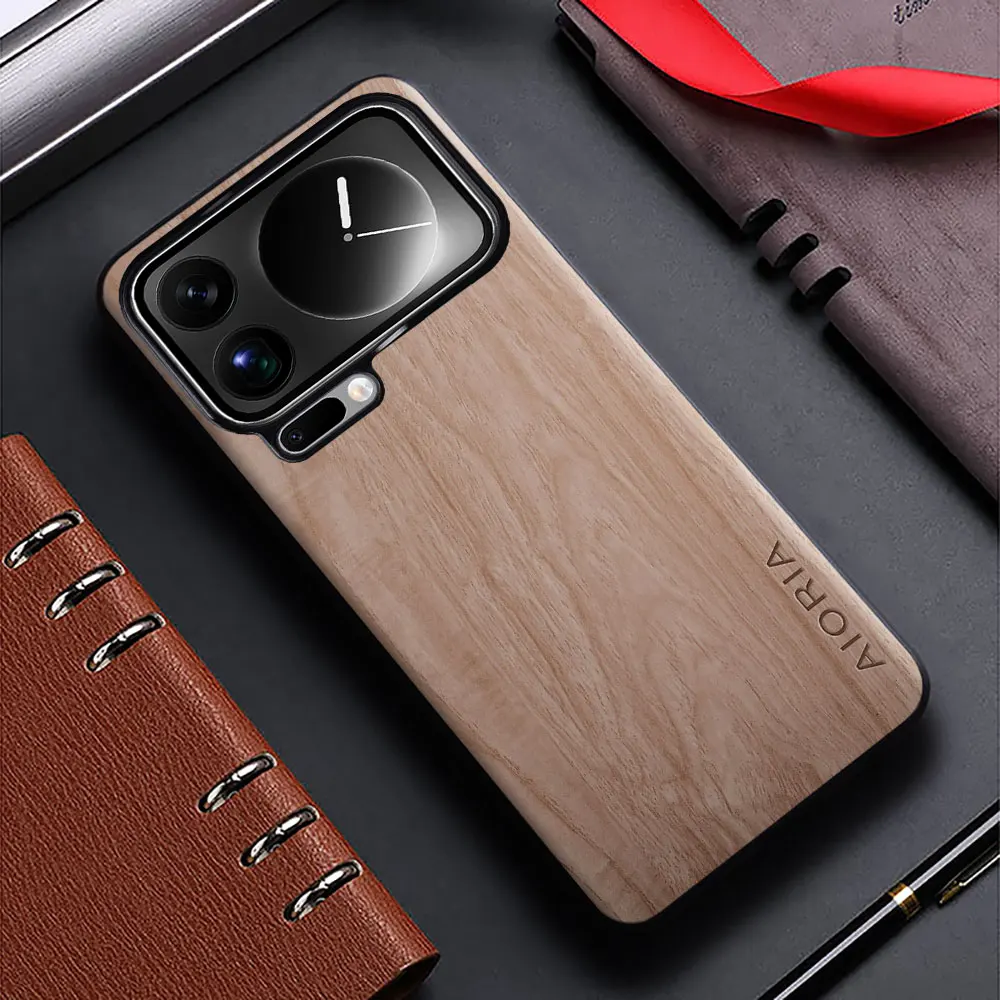 حافظة لهاتف شاومي 17 برو ماكس 15 14 13 12 12S 11 برو الترا لايت فوندا خشب الخيزران نمط أغطية جلد لهاتف شاومي 17 برو ماكس #5