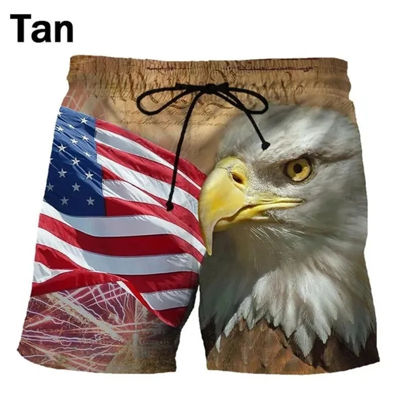 Fashion U.S. Flag Graphic Shorts Pants Pop 3D Printing Hip Hop Board Shorts Summer Hawaii Swimsuit Cool Surf Swim Trunks