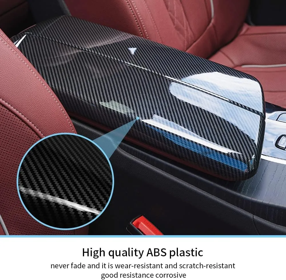 

ABS Carbon Style Car Center Console Armrest Box Cover For BMW 5 Series G30 G38 2018-2022 Handrest Protection Trim Accessories