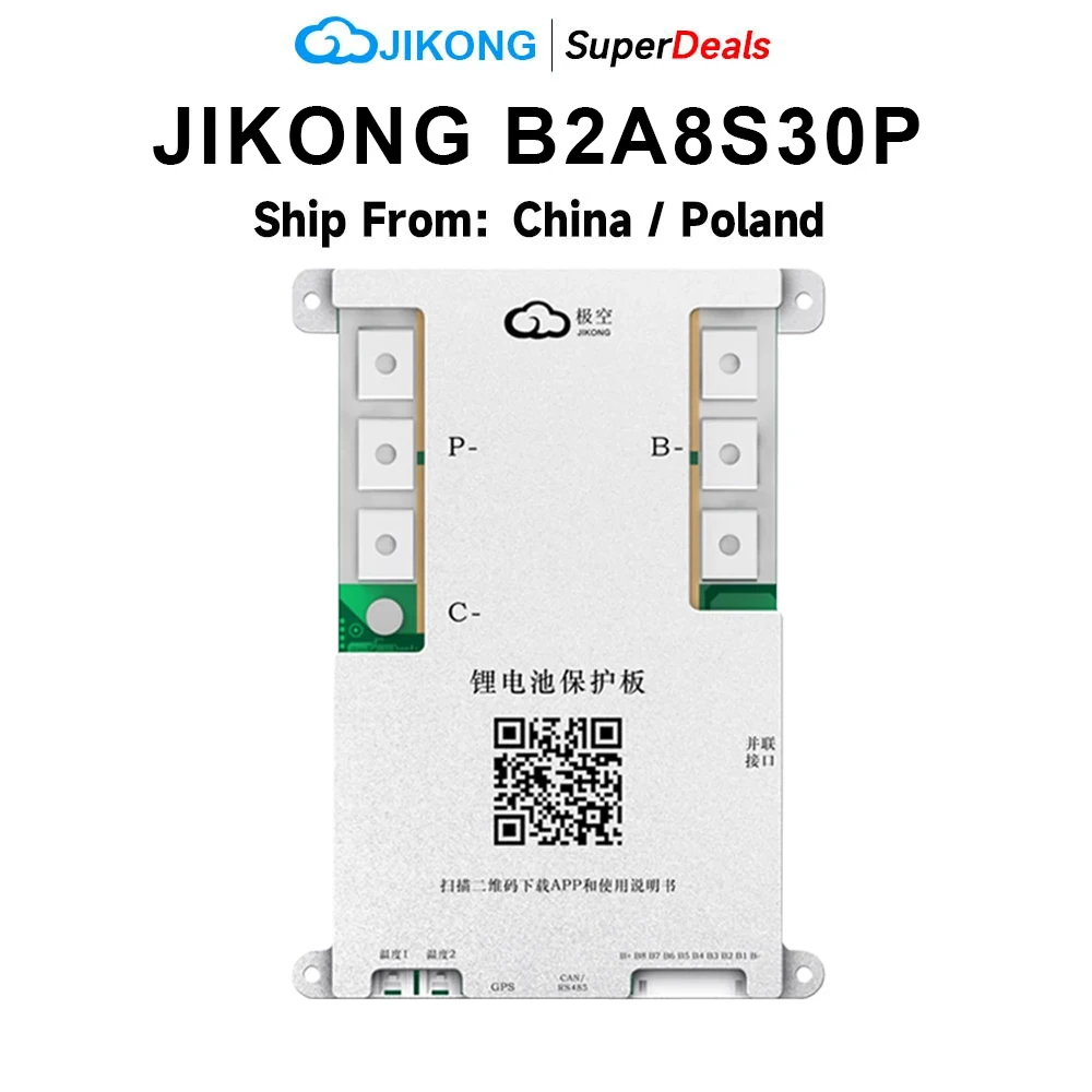 Jikong Bms JK-B2A8S30P 300a 4S 5S 6S 7S 8S 12V 24V Batterij Met 2a Actieve Balans Warmtefunctie Li-Ion/Lifepo4/Lto Smart Jkbms