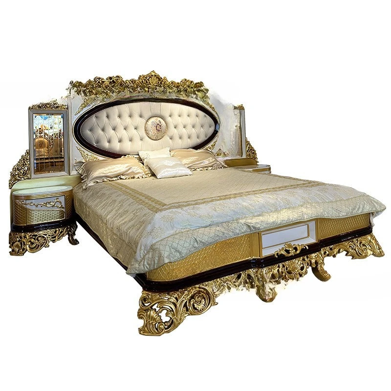 European solid wood bed, bedroom furniture master bedroom, luxury high-end luxury