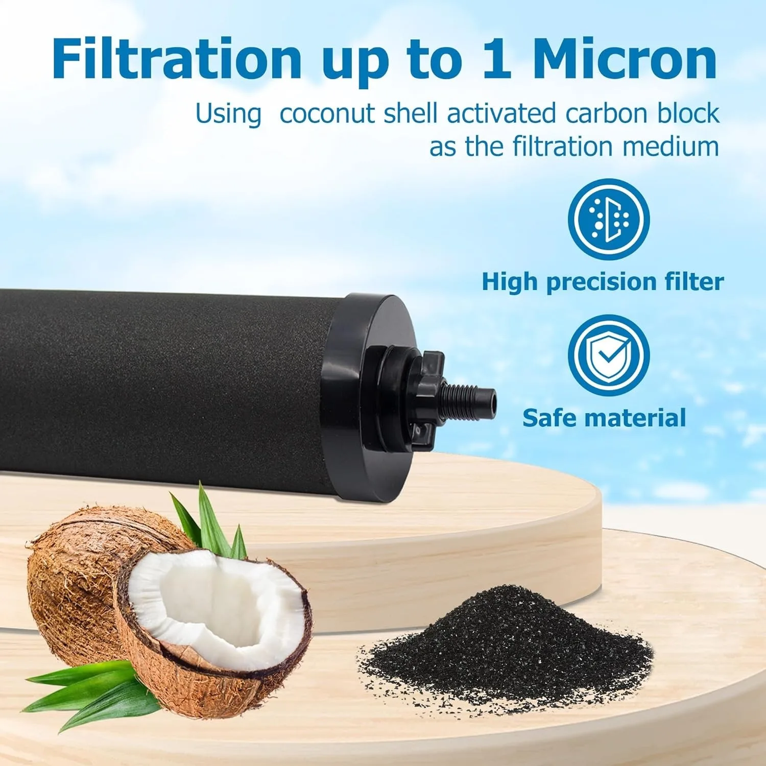 Water Filter Replacement for Berkey BB9-2 Black Activated Carbon Filters,Compatible with Berkey Gravity Water Filter System