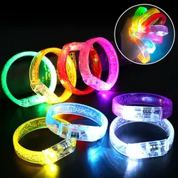 YOMDID 10Pcs Glow Wristbands LED Light Up Bracelets Glow Bracelets Luminous In The Dark Birthday Wedding Party Favors Supplies