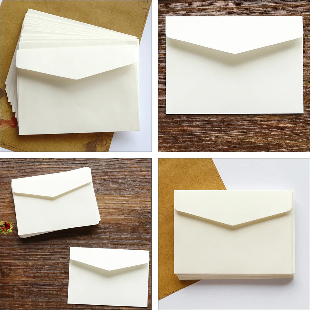 100 Pcs Card Envelopes Letter Packaging Mini Blank Gift Cash Storage Envelops Photo Cards Paper