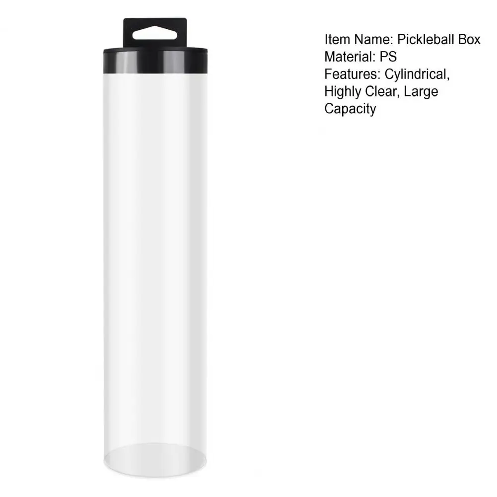 Pickleball Storage Box with Lid, Badminton Baseball Tennis Ball Holder, Cylindrical Container, Clear Tube, Pickleball Accessorie