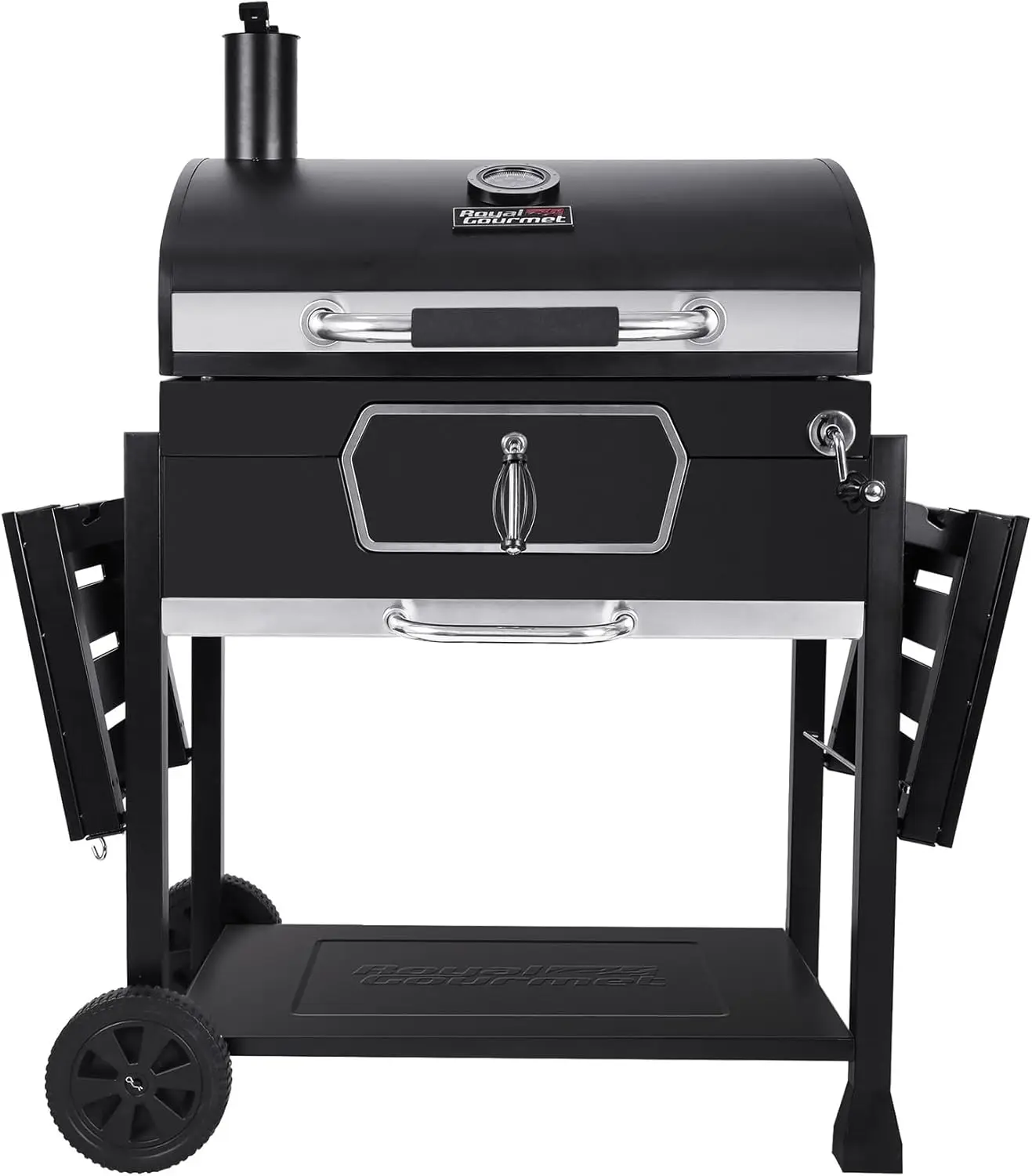 

30-Inch Charcoal Grill, Deluxe BBQ Smoker Picnic Camping Patio Backyard Cooking, Black, Large