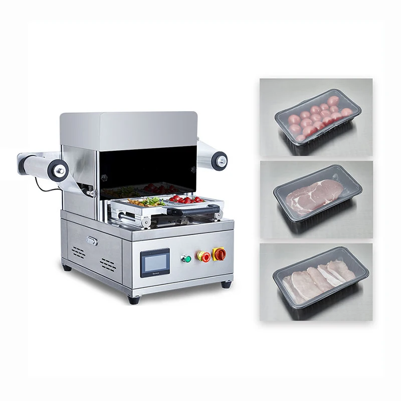 Semi Automatic Modified Atmosphere Packaging Sealing MAP Tray Sealer Machine for Food Fresh Keeping Custom