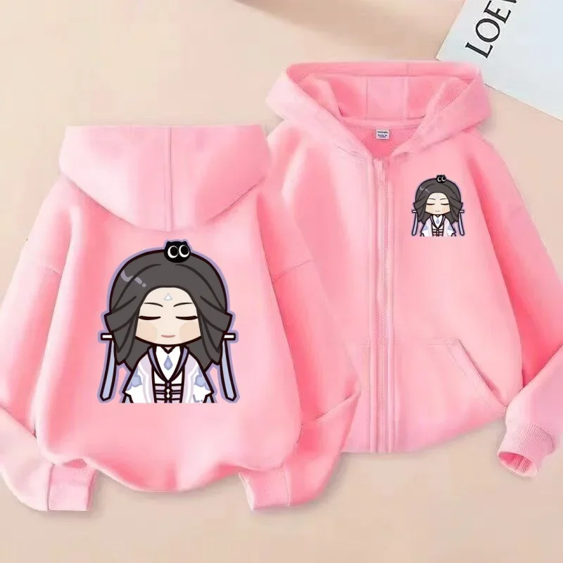 سويت شيرت بسحاب للأطفال Q-Version بغطاء للرأس مطبوع عليه الرسوم المتحركة للرجال والنساء، بلوزة عصرية غير رسمية #6