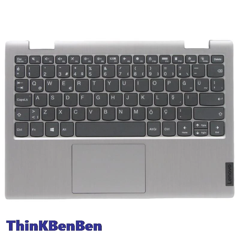 TR Turkish Platinum Grey Keyboard Upper Case Palmrest Shell Cover For Lenovo Ideapad Flex 3 11 11IGL05 11AGL05 5CB0X56513