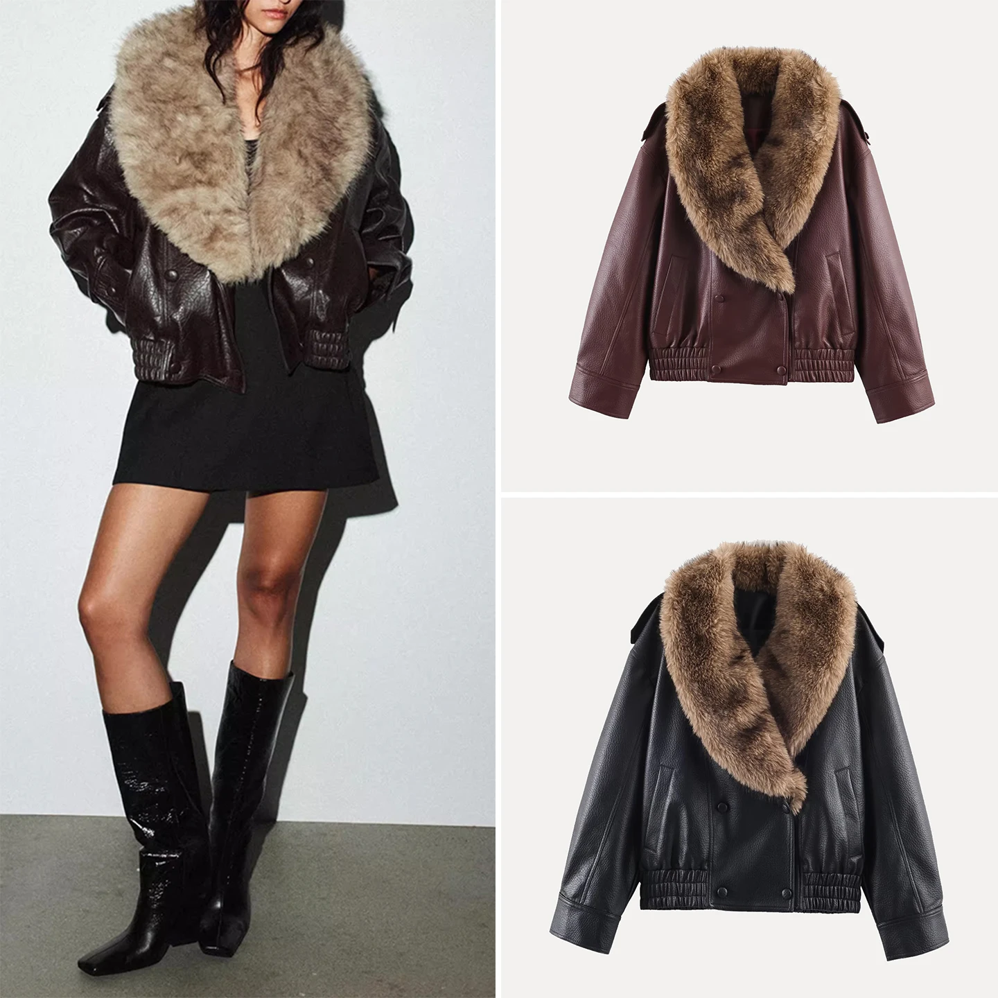 

Z Women's Faionable Jaet Coat Detachable Collar Personali Quali Stand Fit Other Material Winter Long ort Ou...