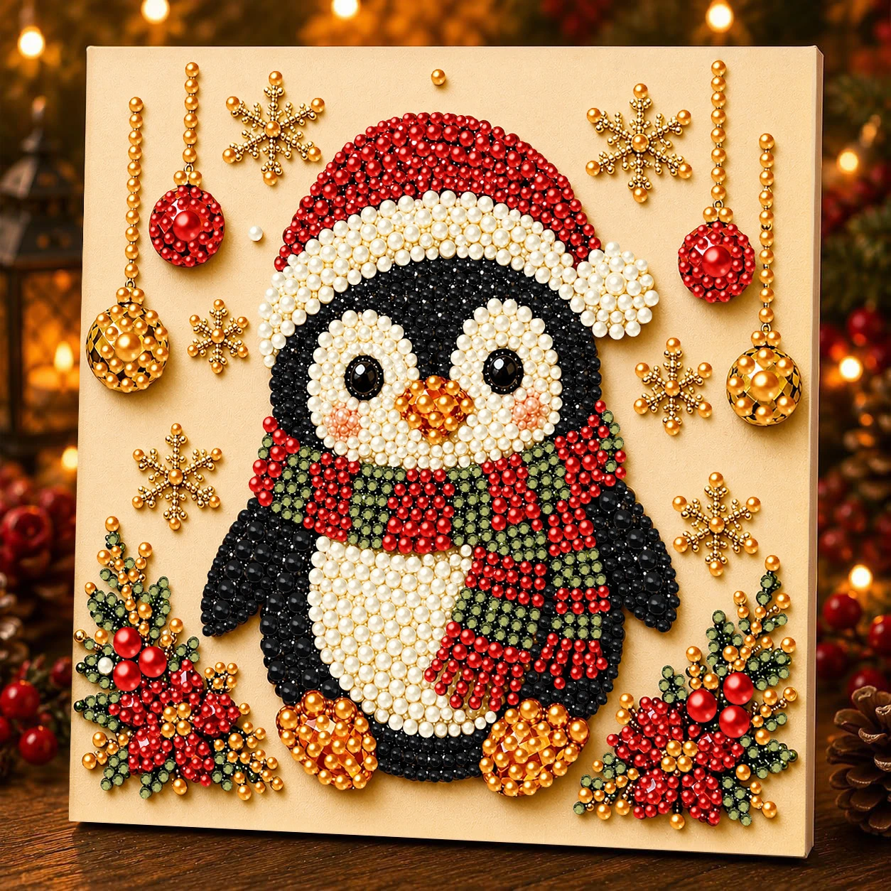 Weihnachts-Perlen-Diamantmalerei, handgemachtes Perlenbild, Weihnachtsengel-Glocken-DIY-Set, Feiertagsdekoration für Zuhause, Diamantmalerei, verschiedene Stile zur Auswahl, handgemachtes Heimdekorationsbild, Weihnacht – Detail 5