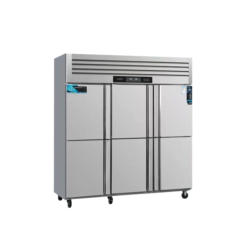 For Stainless Steel Commercial Freezer 4/6 Doors Dual Temperature Upright Refrigerator Hotel Restaurant Use m