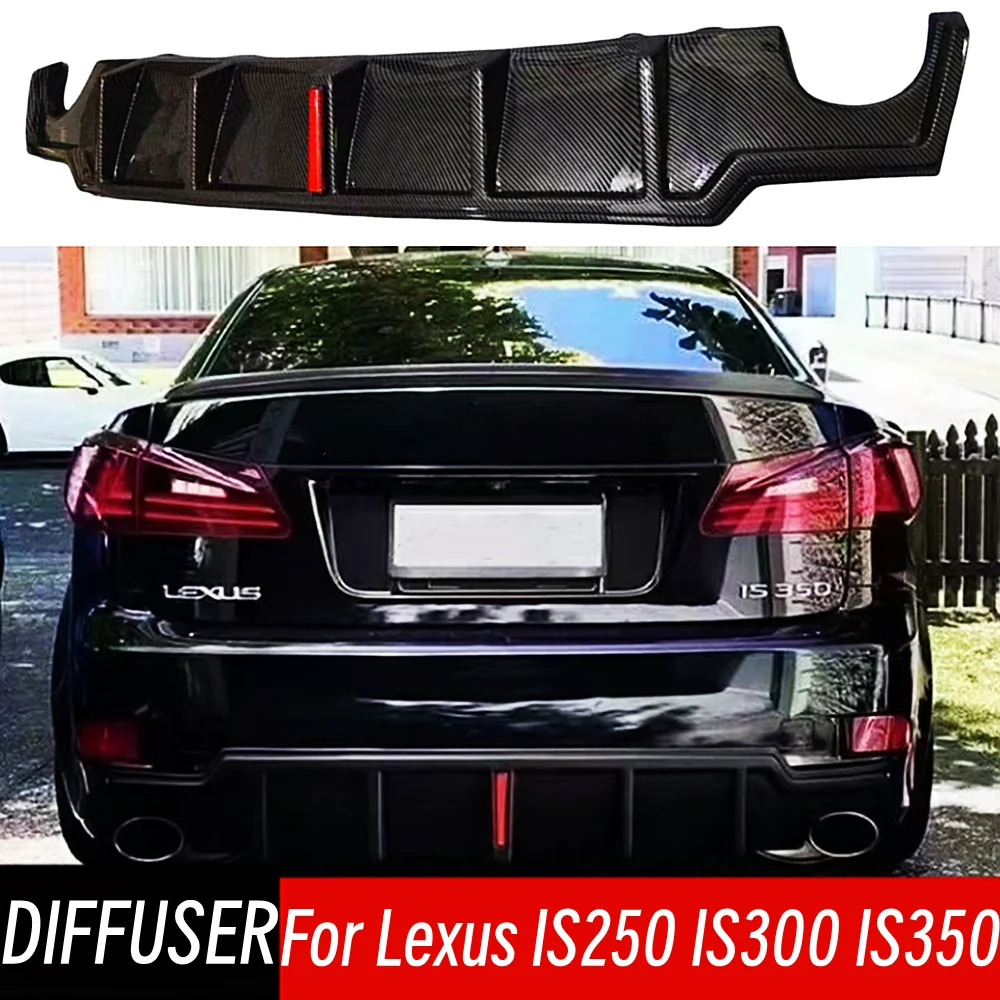 For 2006-2012 Lexus IS250 IS300 IS350 Rear Bumper With Lamp Diffuser Splitter Spoiler Lip Corner Car Exterior Accessories Part
