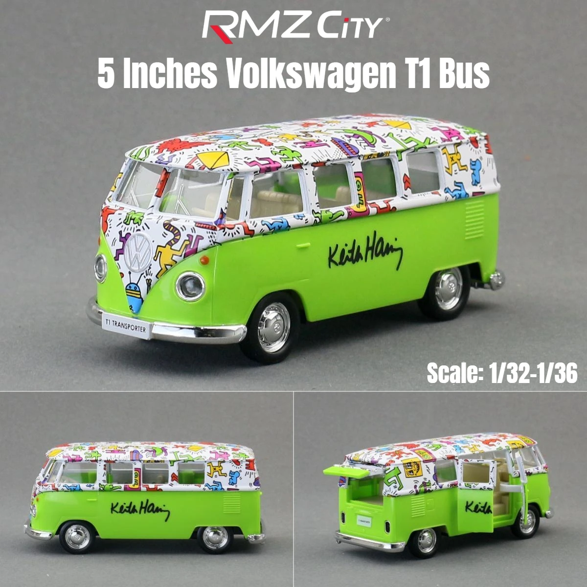 RMZ CiTY X Keith Haring 1/36 Toy Car Model Volkswagen Toyota