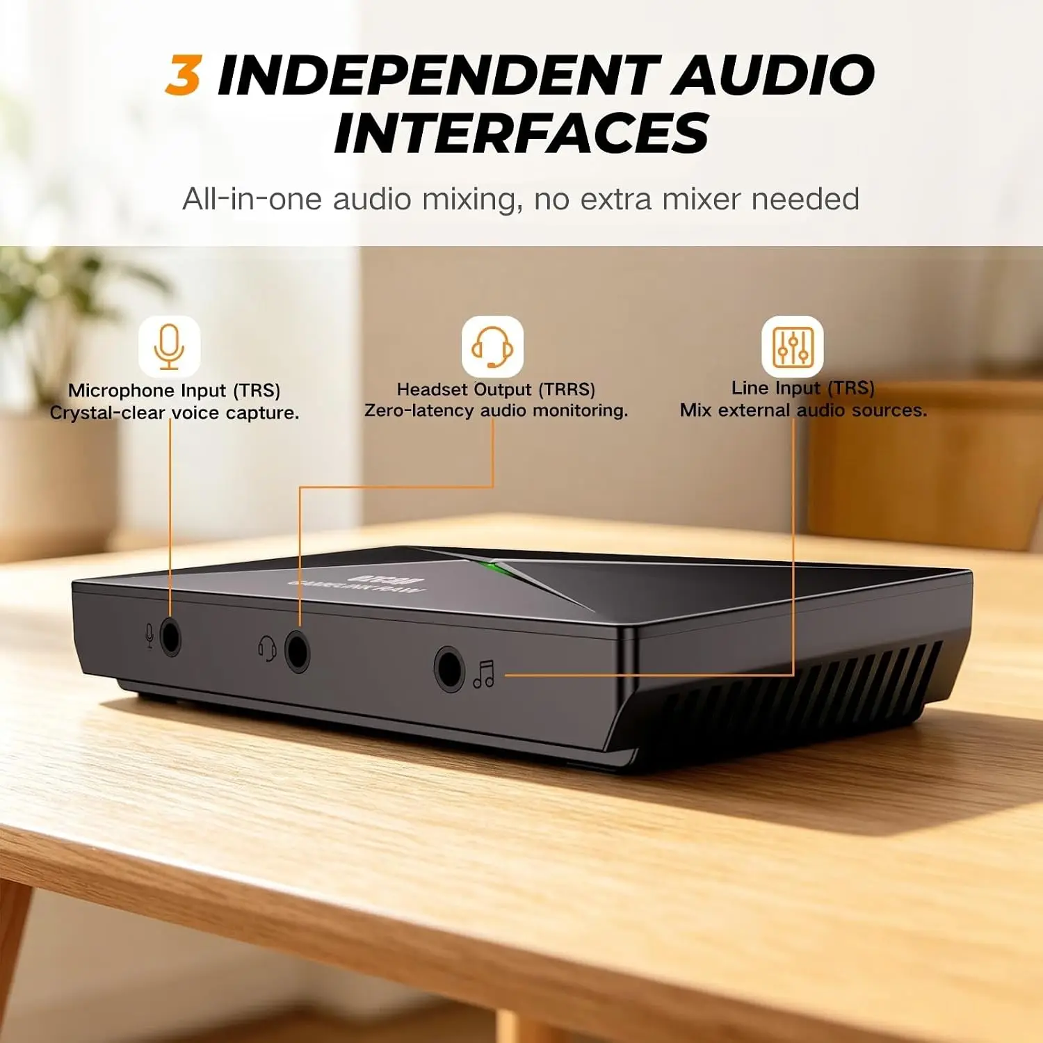 4K60 HDMI Video Capture Card Game Live Streaming Video Recording Box 1080p60 RGB24 1080p120 NV12 with Mic Line in Audio Mixing