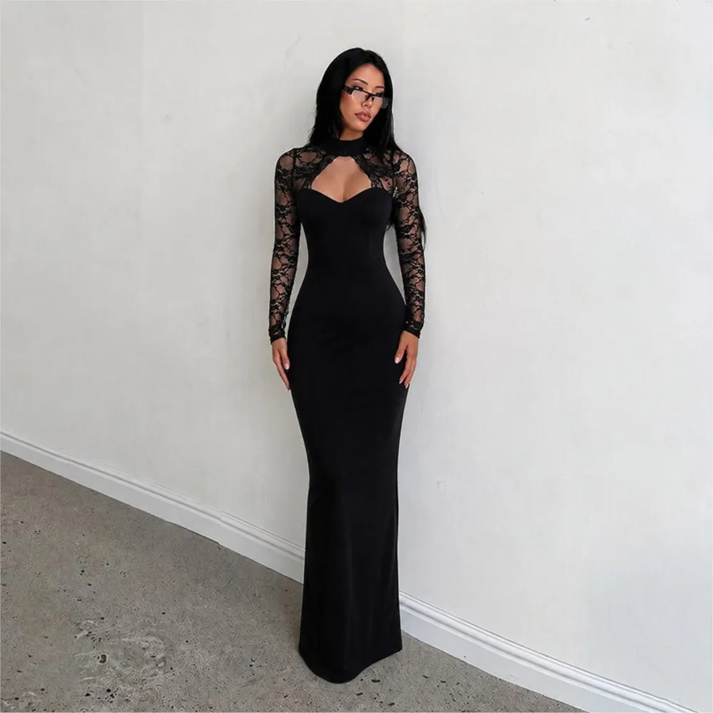 MsChuh Sexy Dresses For Woman Party Wedding Evening Dress Vestidos Temperament Hot Girl Style Package Hip Slim Lace Hollow Out