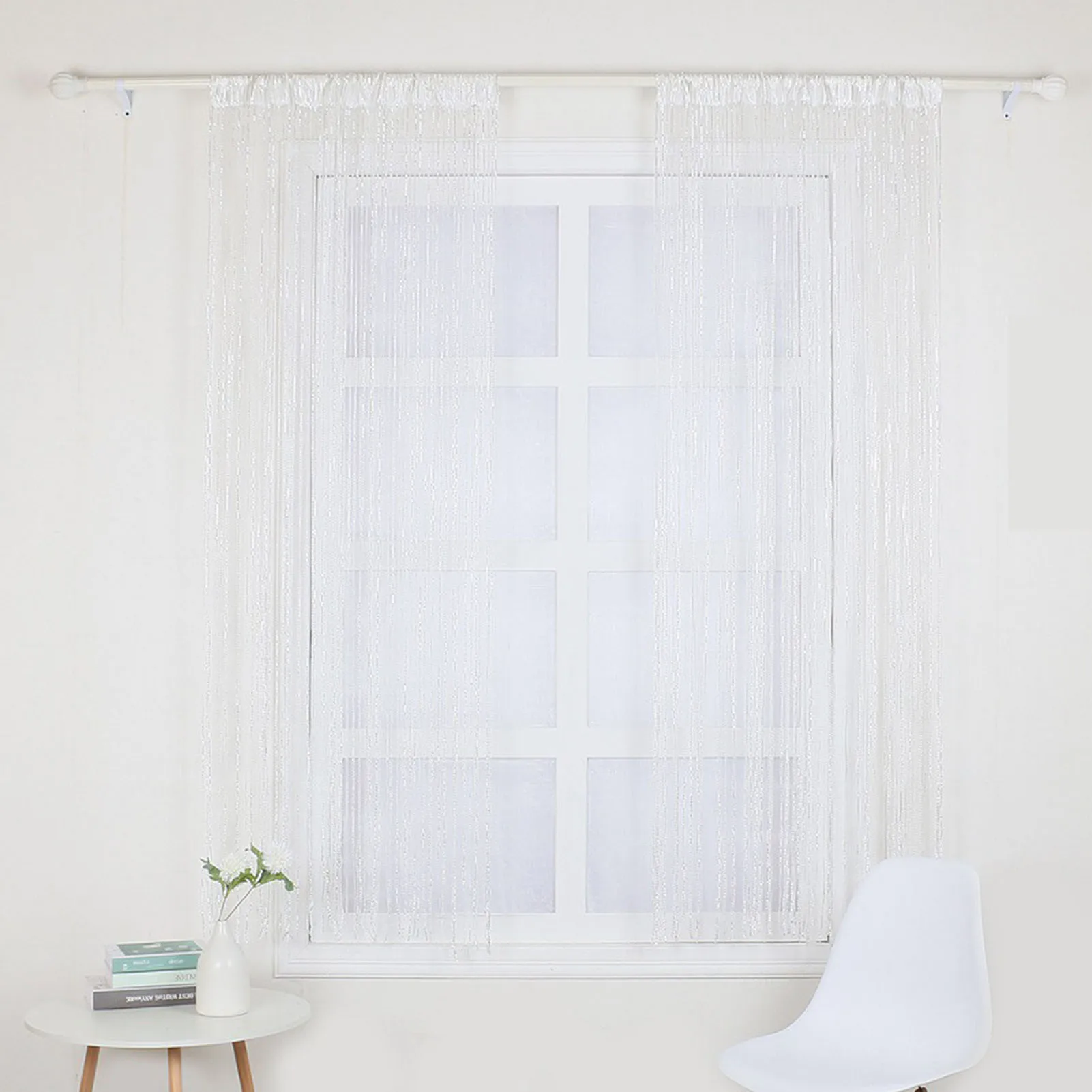 Door String Curtains Fringe Wall Panel Fringe Window Room Divider Blind for Doorways Window Room Decoration