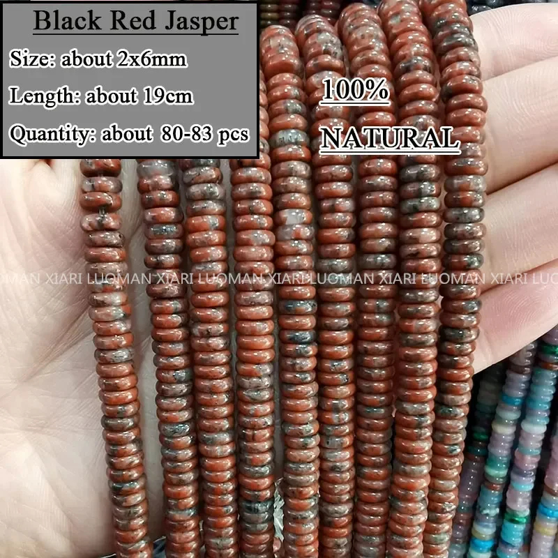 2x6MM Platte Ronde Natuursteen Kralen Labradoriet Agaat Jasper Turquoise Kristal voor Sieraden Maken Diy Armband Accessoires 15''