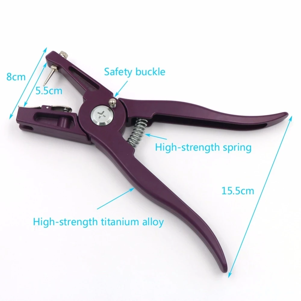 1 pz pinze per marchi auricolari per bestiame con ago per marchi auricolari pinze per spine per orecchie di animali in metallo viola strumento di identificazione per conigli di vacca suina