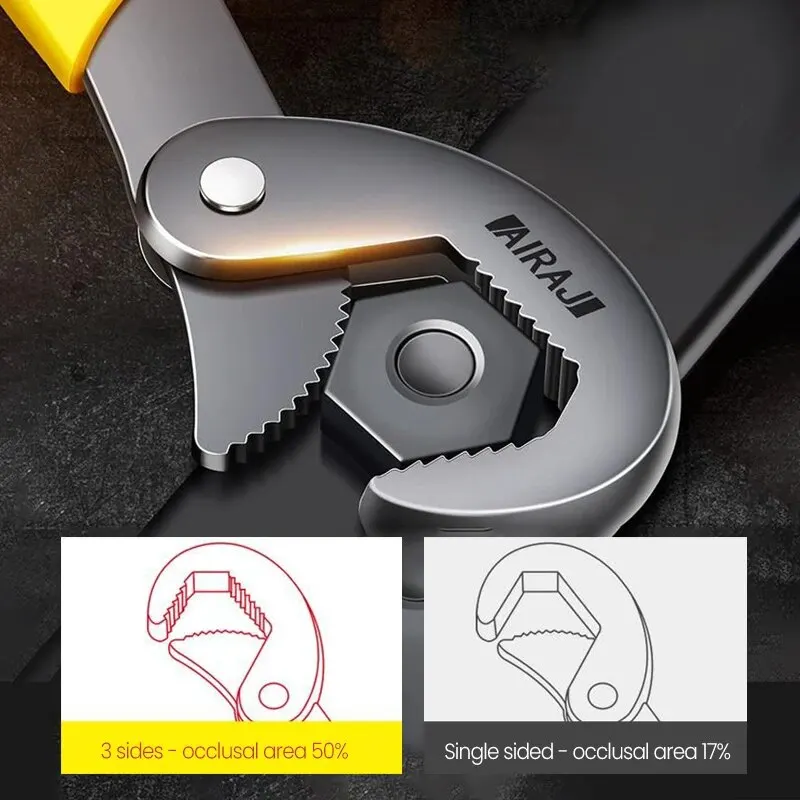 AIRAJMultifunctional Wrench Set with Three Sides Toothed Thickening and Rust PreventionLarge Openin Multifunctional Manual Tool