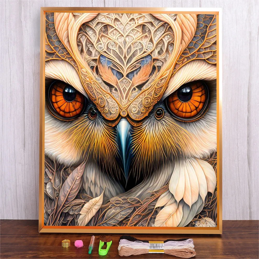 

Cartoon Owl Pattern Punch Needle Embroidery Kit For Beginners Easy Embroidery Needlework Color Thread Cross Stitch Home Decor