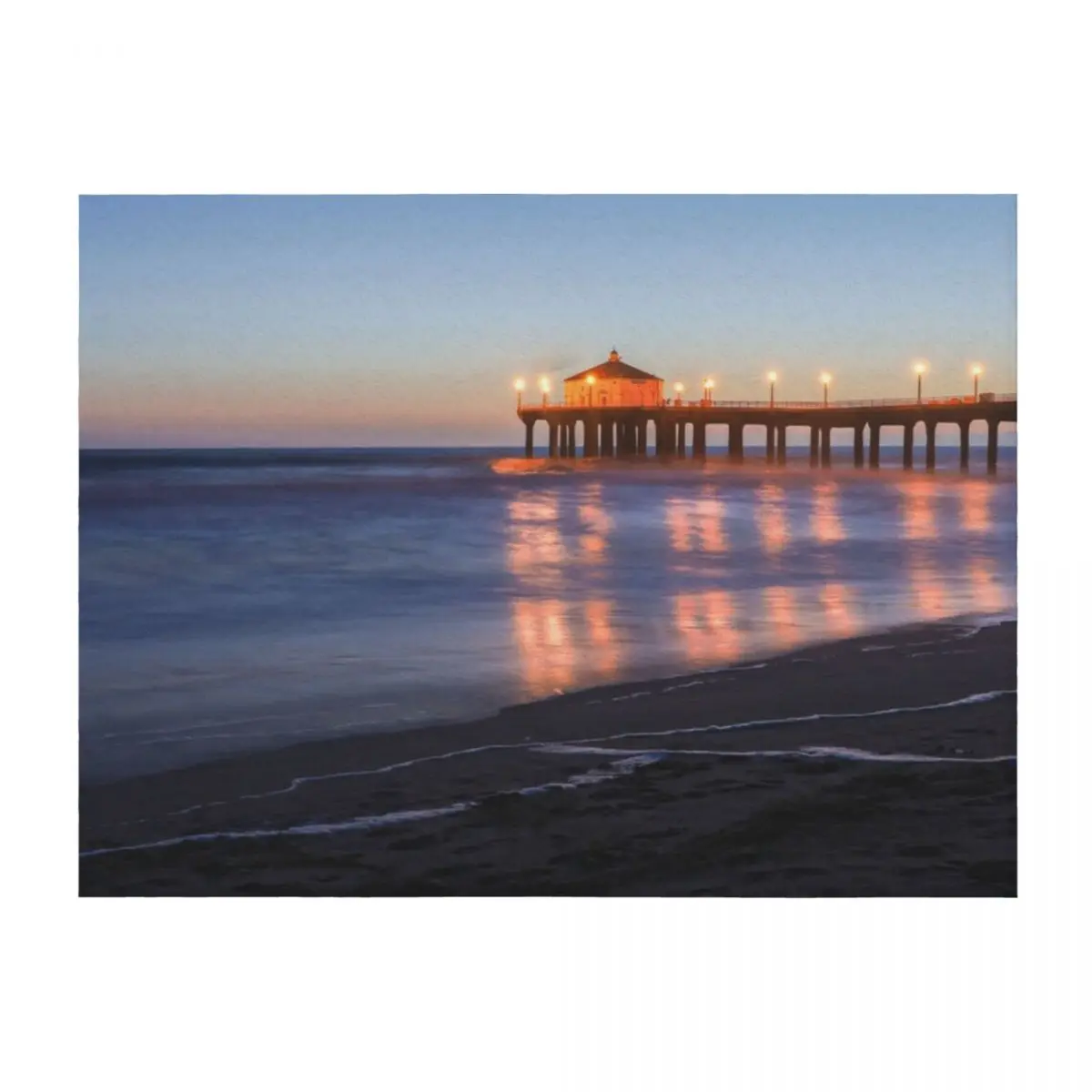 

Manhattan Beach Pier at Sunset Throw Blanket Luxury Throw Winter beds Camping Sleeping Bag Blankets