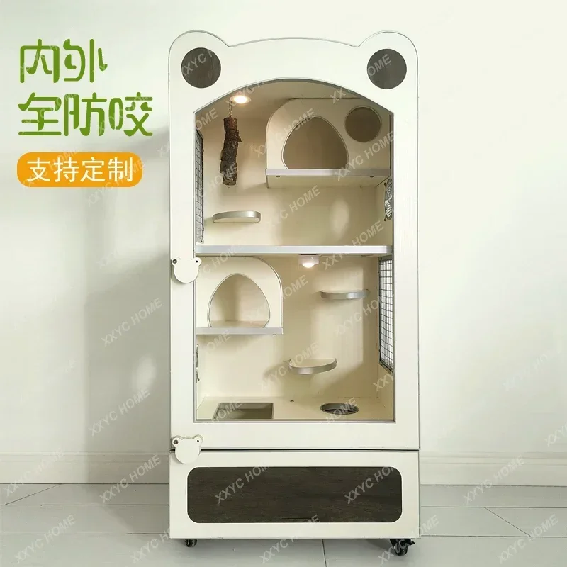 

Cage honey bag glider rabbit room anti-bite feeding box Chinchilla villa cabinet cage ice nest cooling with air conditioning