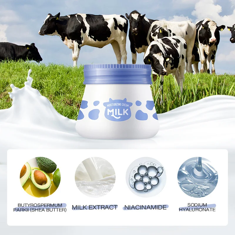 Milk Skin Care Set Facial Moisturizing Cream Cleaning Glowing Collagen Skin Hydration Serum Tender Skincare Products Kits Beauty