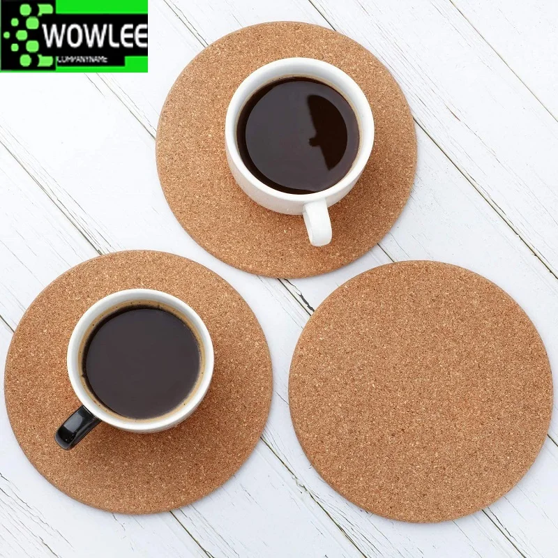 Plain Natural Coasters Cork, Handy Round Shape, vinho, bebida, café, chá Cup Mats, mesa Pad para casa, escritório, cozinha, novo, 9cm, 10pcs