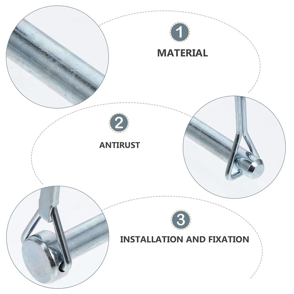 

12Pcs Heavy Duty D-Shaped Lock Pin Rust Resistant Quick Release Coupler for Lawn Tractors Trailers and