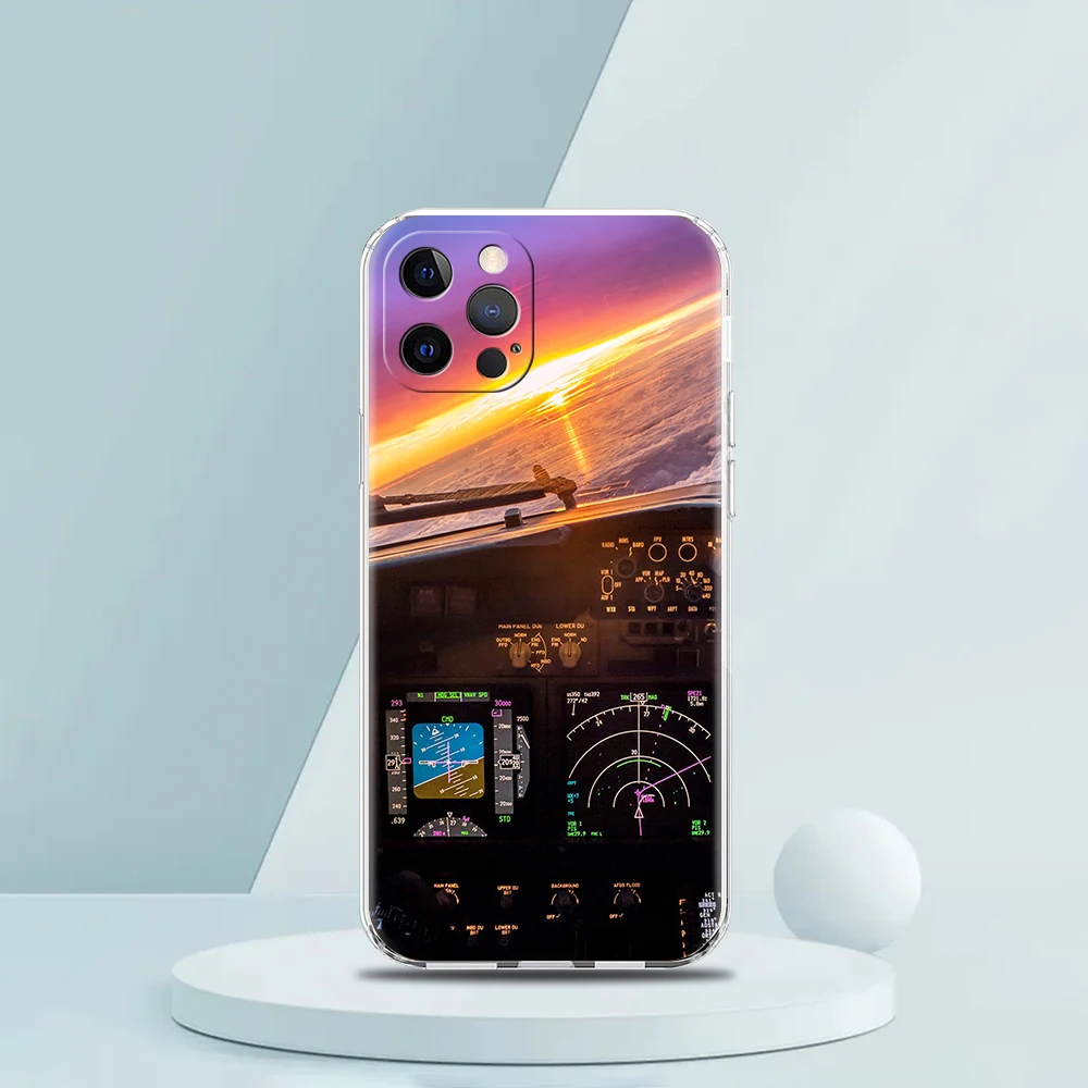 Aircraft Plane Airplane Transparent Phone Case Cover for iPhone 15 14 13 12 11 Pro Max X XR 8 7 Plus SE 2020 X XS Max Soft Shell