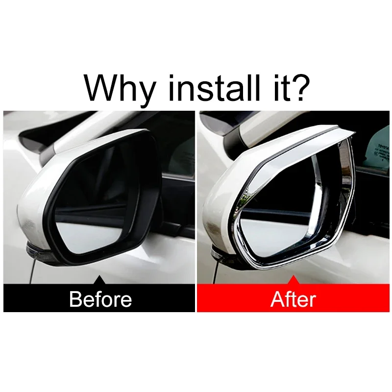 سيارة مرآة الرؤية الخلفية الحاجب غير نافذ للمطر حامي غطاء لتويوتا كورولا E210 2019 2020 2021 2022 2023 2024 2025 اكسسوارات #3