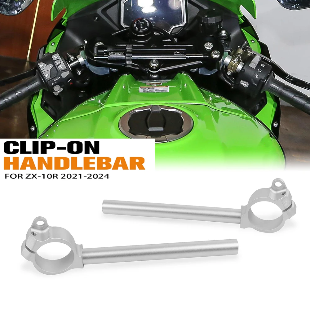 

Motorcycle Aluminum Handle Bar Clip On For Kawasaki ZX-10R ZX10R ZX 10R 2021-2024 Fork Tube Clip-On Handlebars Handle Bar Grips