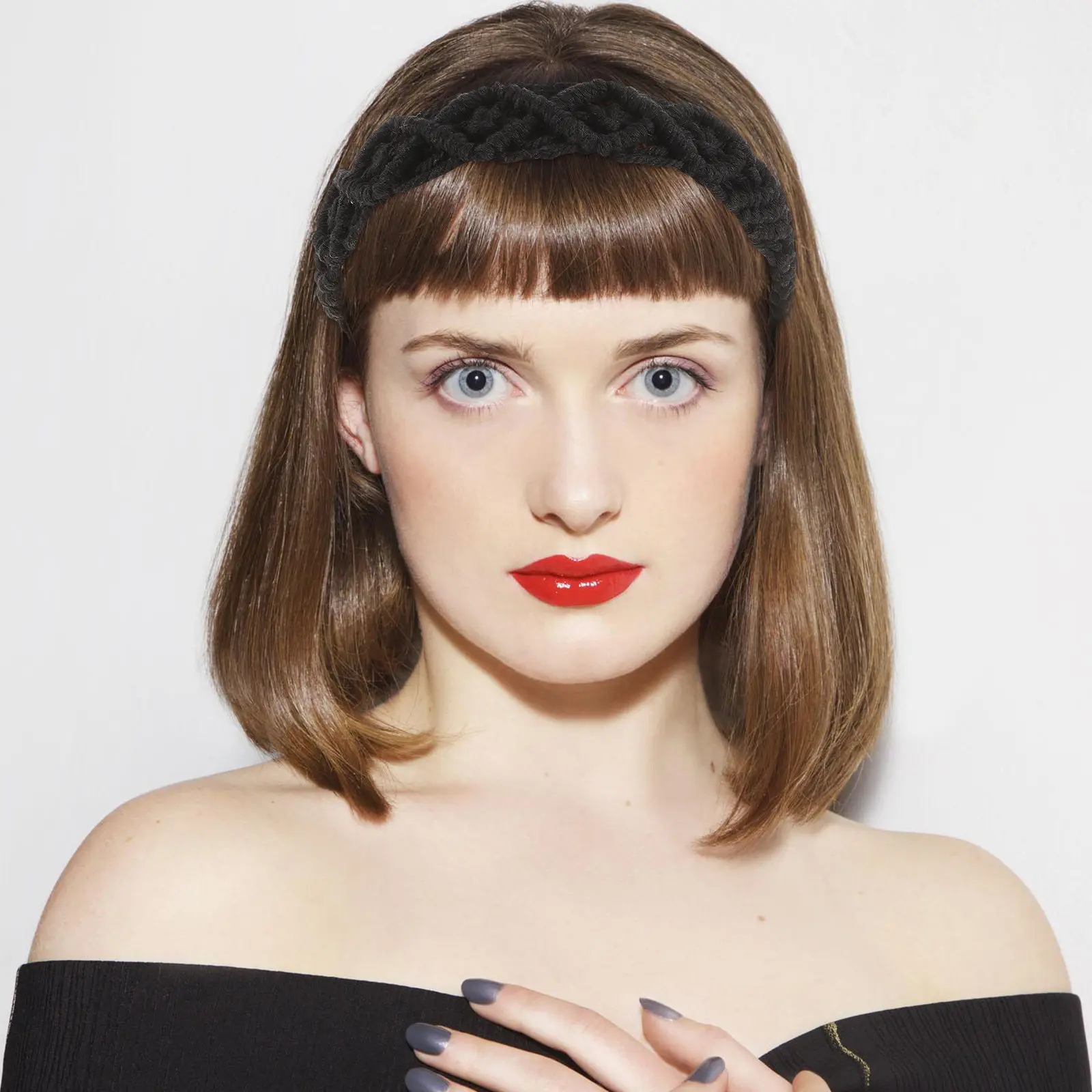 

Женская богемная вязаная повязка на голову из хлопка, мягкая, легкая, нескользящая, в ретро-стиле, для любого сезона