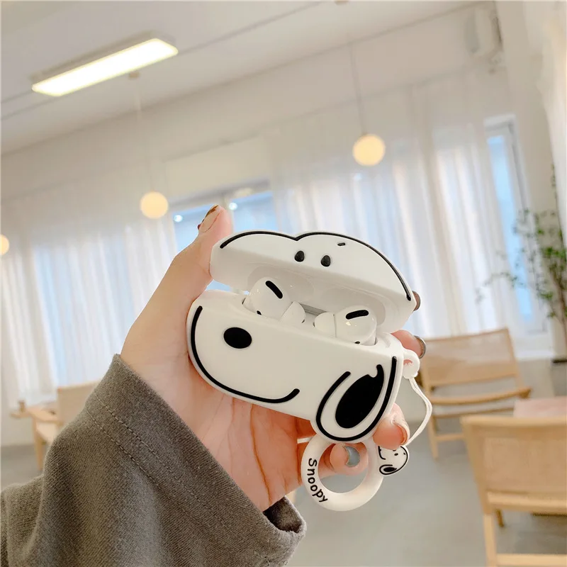 Miniso Kawaii Cartoon Snoopy Etui ochronne na słuchawki Airpods Pro3 Apple Bluetooth Cute Silicone Case
