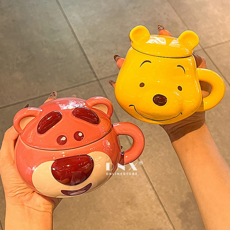 480Ml New Cartoon Lotso Three-Dimensional Ceramic Water Cup Cute Pooh Bear Children Milk Cup Breakfast Cup Holiday Gift Toys