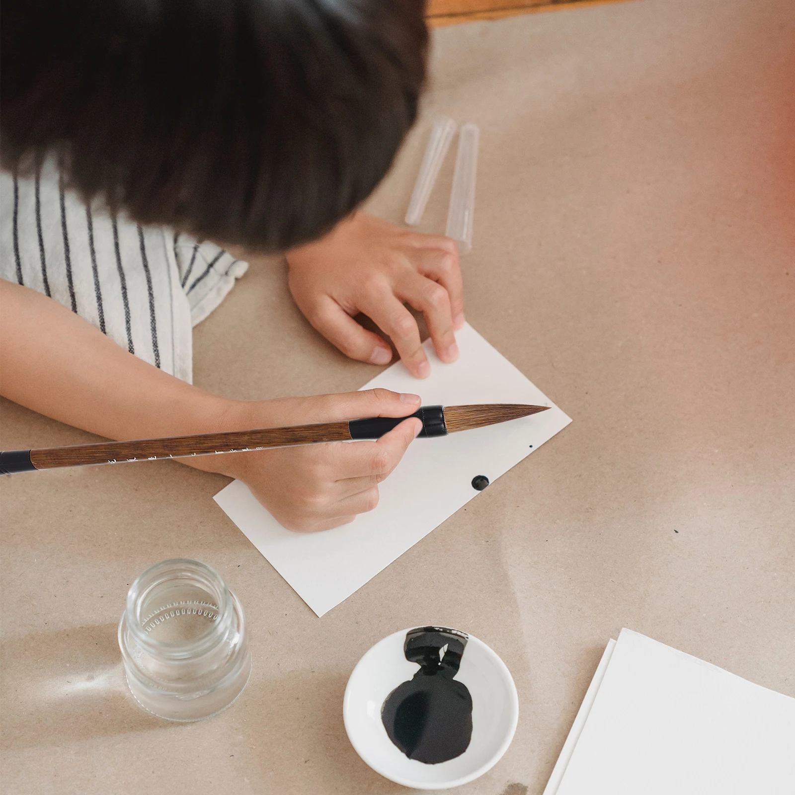 3Pcs Pure Wolf Hair Chinese Calligraphy Brushes Smooth Wooden Handles Comfortable Writing Painting Tools Traditional Ink Brush