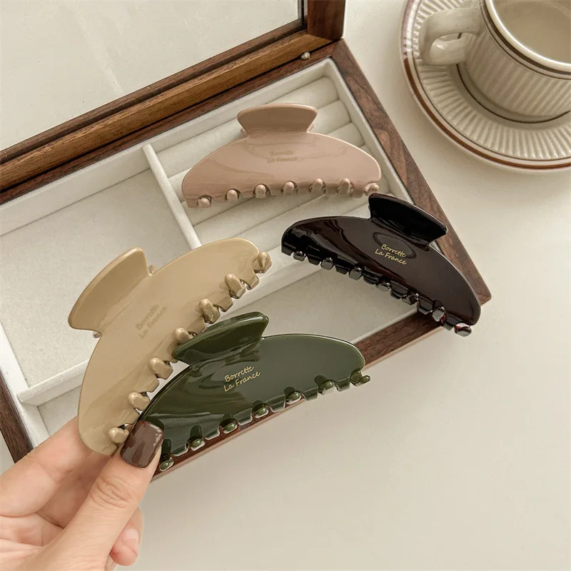 

Корейская изогнутая минималистичная художественная заколка для волос для женщин, большая заколка в виде акулы, аксессуар для волос