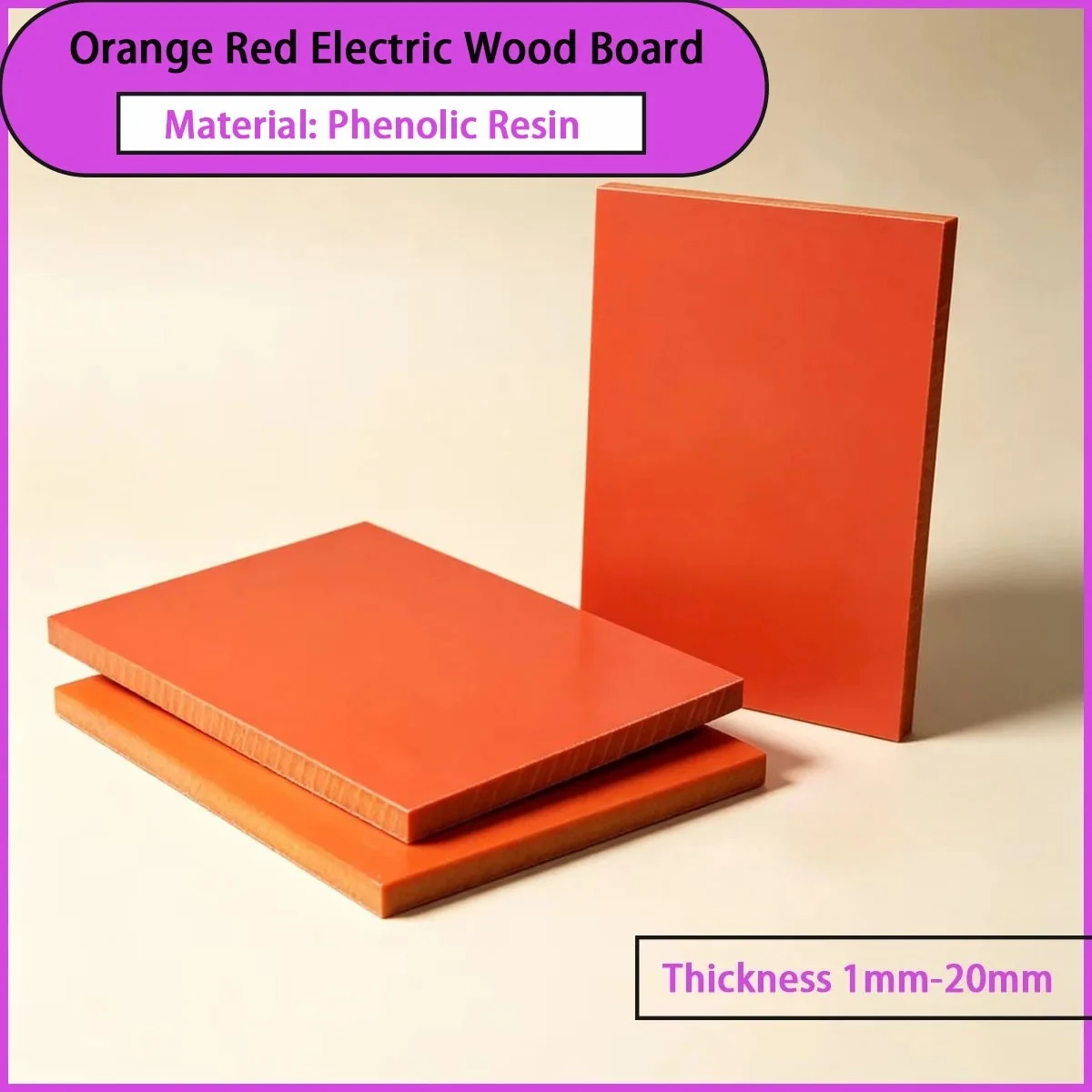 

1mm-20mm thick orange red electric wood board is used for electrical insulation accessories, electronic appliances, etc