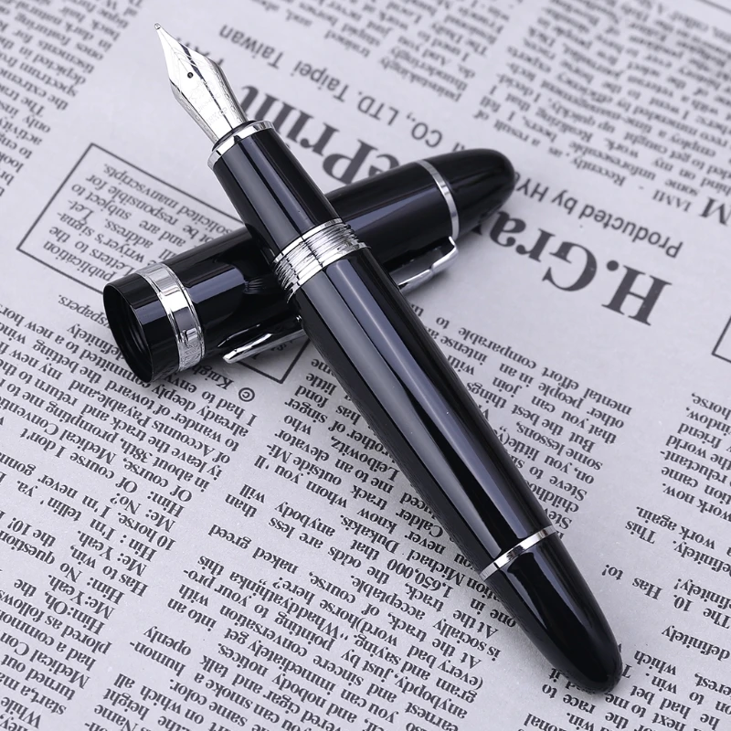 ADWE Jinhao 159 preto prata para caneta tinteiro M Nib grossa