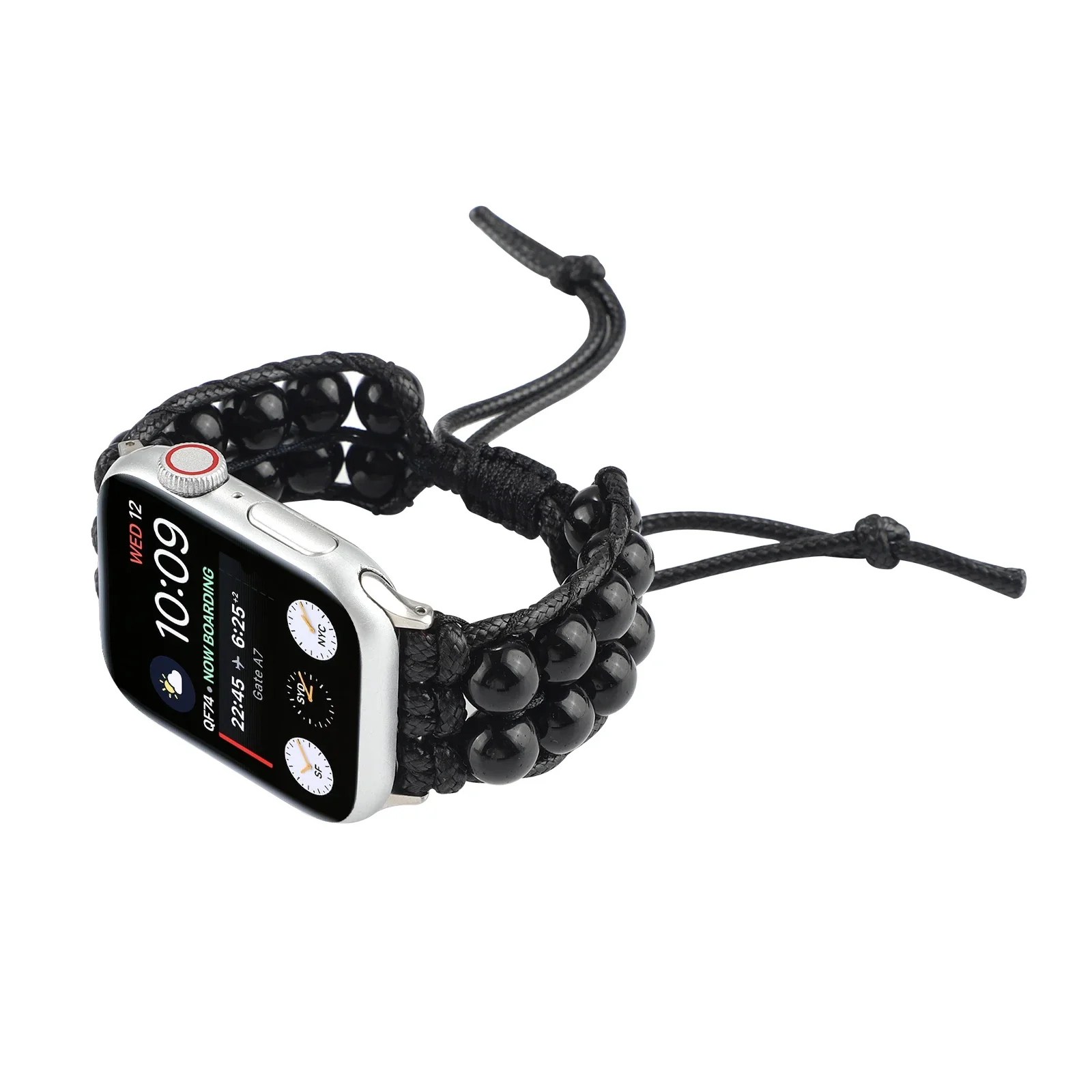 Agate Jewelry Strap for Apple Watch Series 10 9 8 7 45mm 41mm 42mm 46mm Adjustable Braided Bracelet Band iWatch 6 5 4 SE Correa