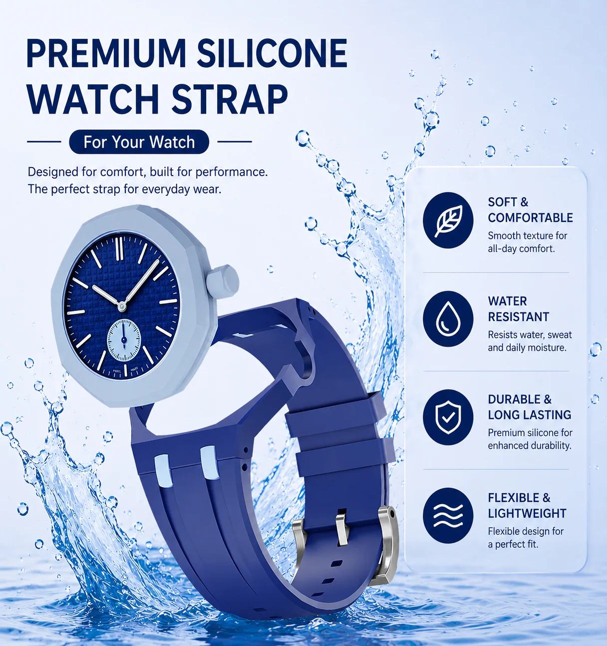 2-in-1 PC Case+Silicone Strap for Swatch X AP Royal Pop Pocket Watch Change To Wristwatch Integrated Modification Accessories